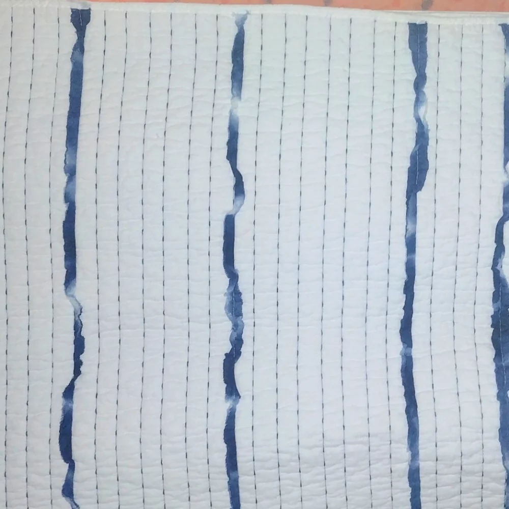 Rachel Zoe White w/Blue stripes Full comforter &Sham